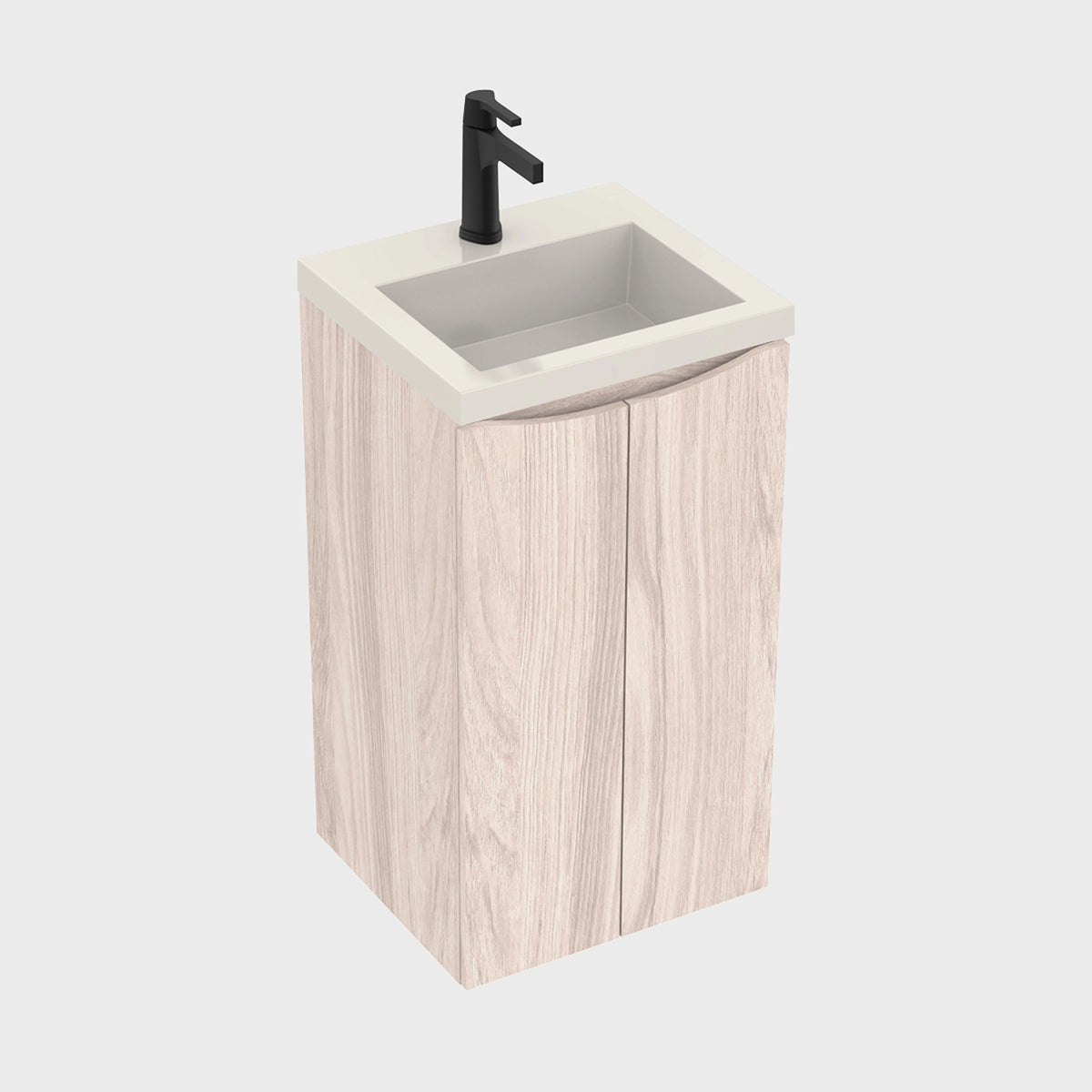 Kit Mueble con Lavamanos Siena Soder Mali y Marfil 46.8x42.4cm Individual con Dos Cajones
