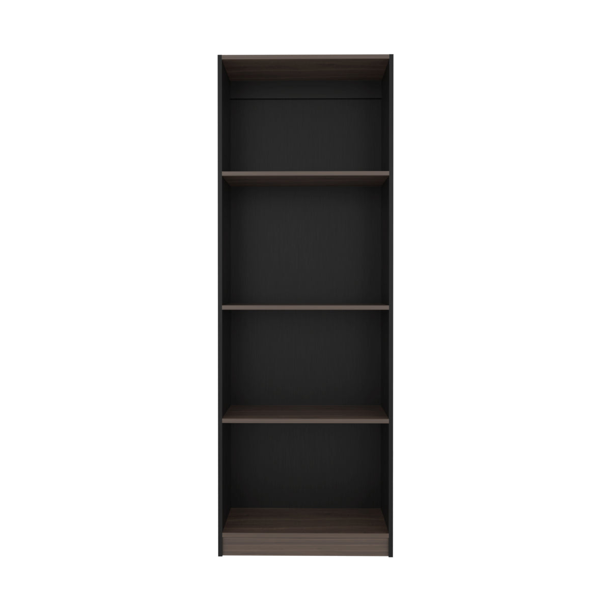 Estante Home E1 Wengue y Milan 62.8x180.6cm Rectangular con Cuatro Compartimientos y con Tres Entrepaños