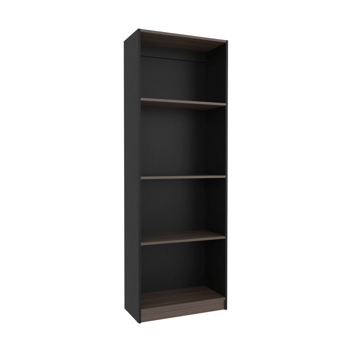 Estante Home E1 Wengue y Milan 62.8x180.6cm Rectangular con Cuatro Compartimientos y con Tres Entrepaños