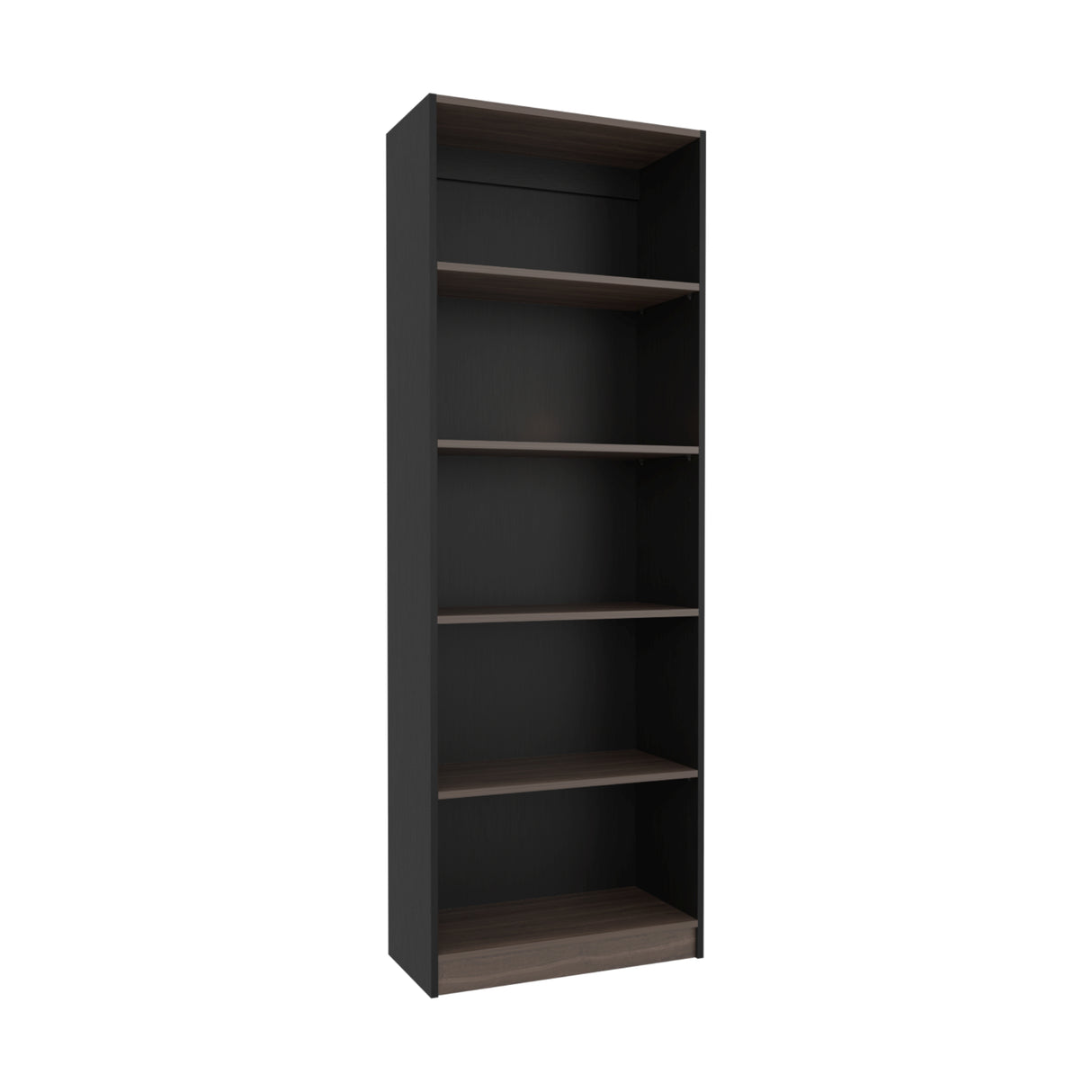 Estante Home E3 Wengue y Milan 62.8x180.6cm Rectangular con Cinco Compartimientos y con Cuatro Entrepaños