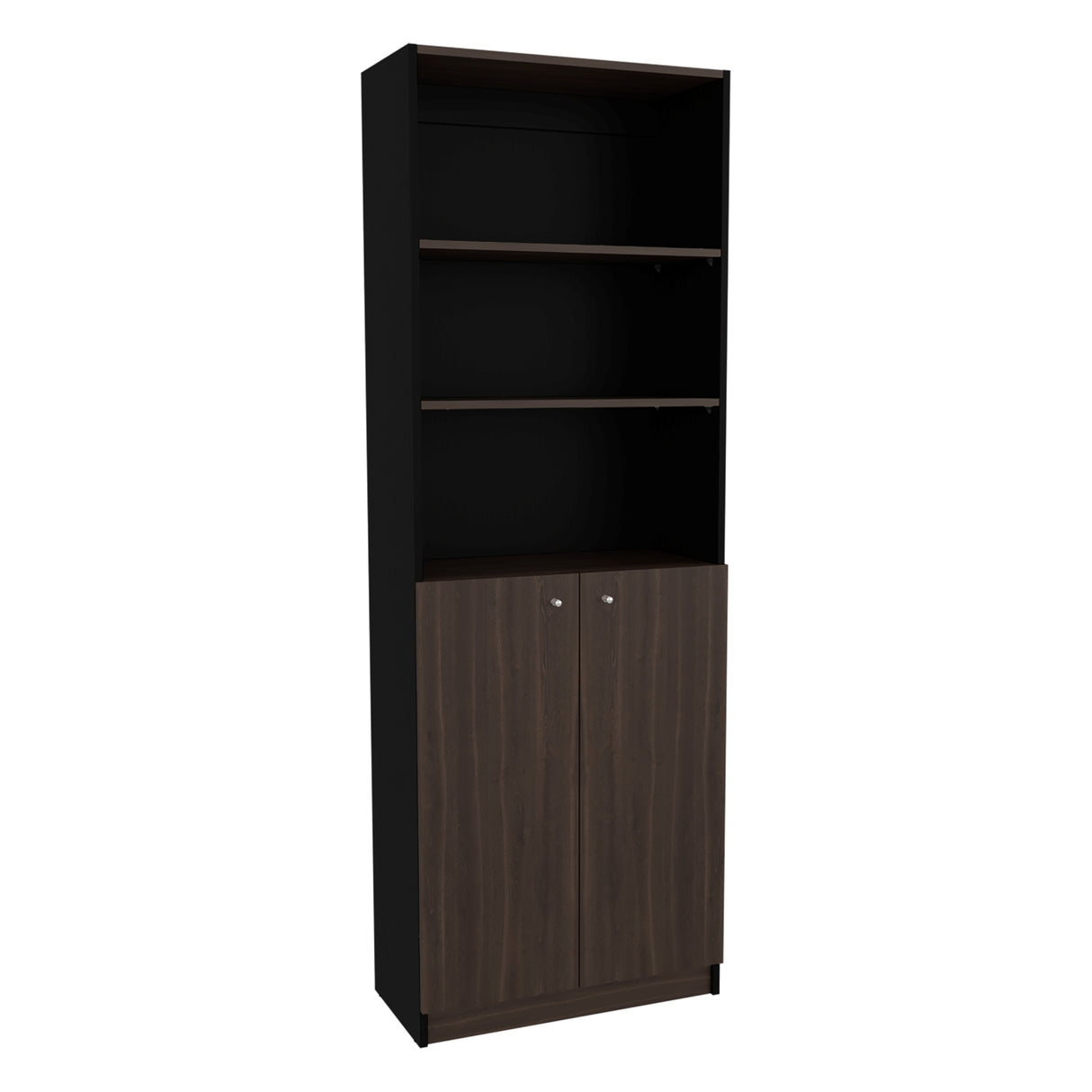 Estante Home E4 Wengue y Milan 62.8x180.6cm Rectangular con Tres Compartimientos y con Tres Entrepaños