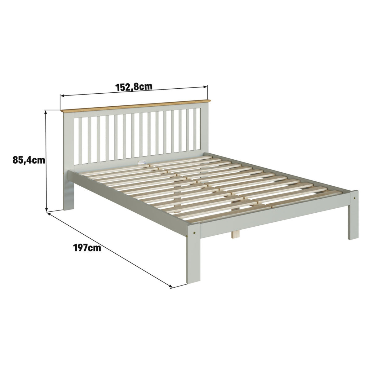 Cama Palermo Verde Claro 152x85cm para Colchón Doble 140 X 190 Cm de Madera Aglomerada con Cabecero