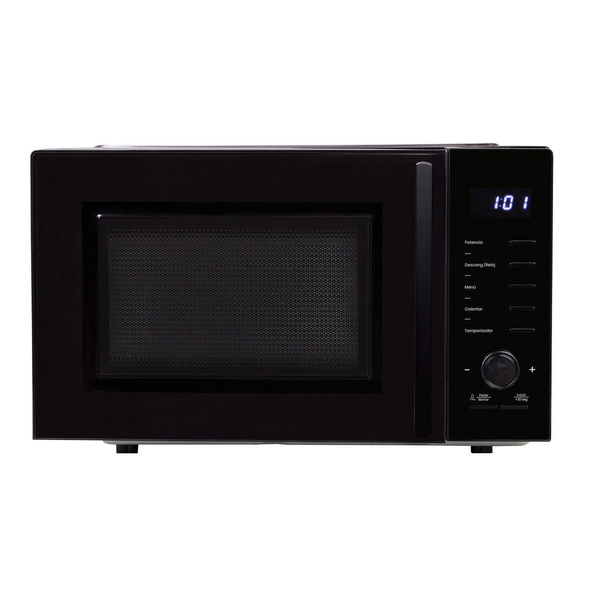 Horno Microondas Haceb de Perilla Negro 54x29cm de 25 Litros 120 Voltios con Ocho Funciones Preconfiguradas