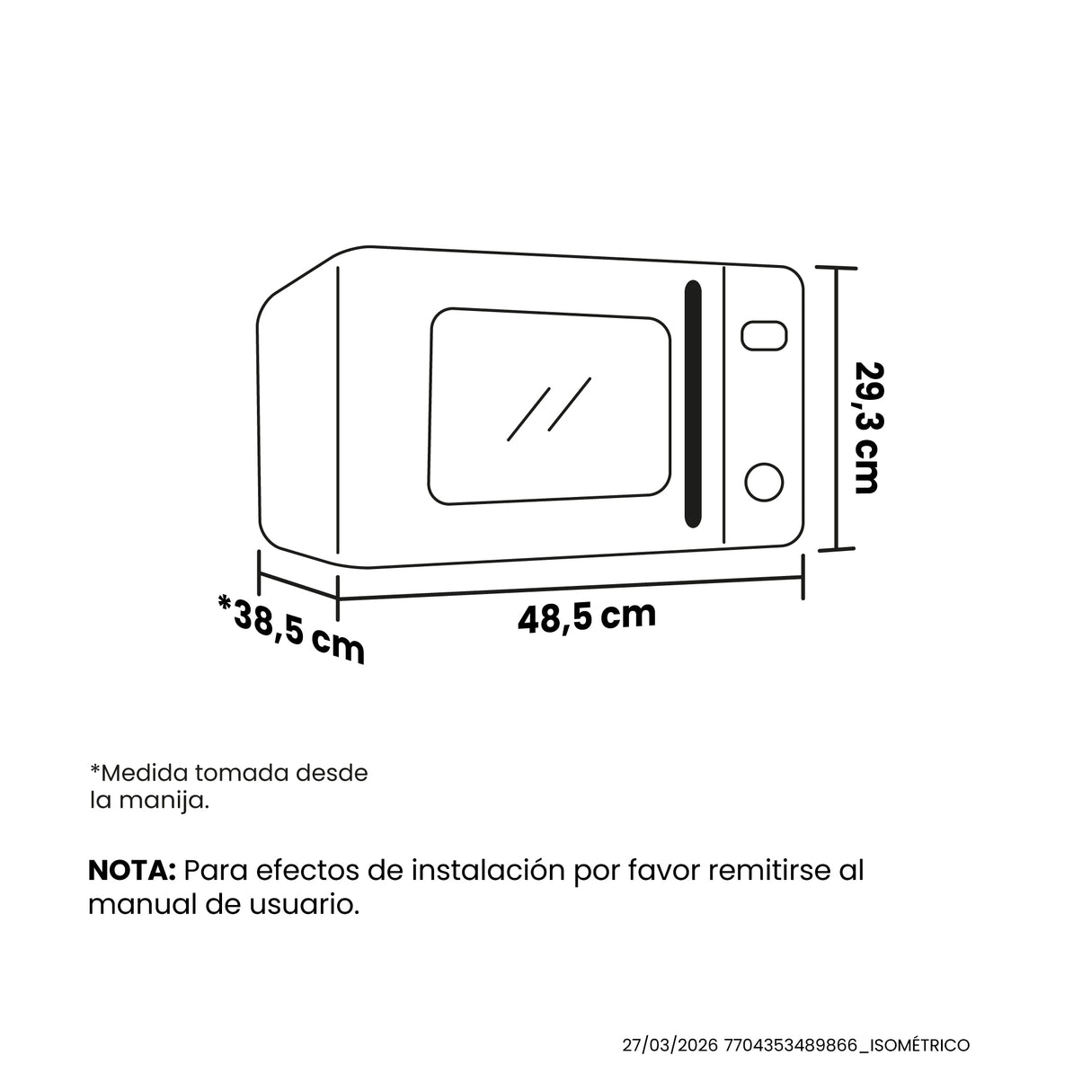 Horno Microondas Haceb de Perilla Negro 54x29cm de 25 Litros 120 Voltios con Ocho Funciones Preconfiguradas