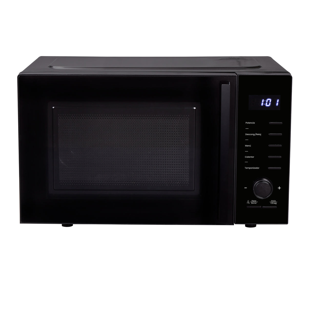 Horno Microondas Haceb de Perilla Negro 54x29cm de 25 Litros 120 Voltios con Ocho Funciones Preconfiguradas
