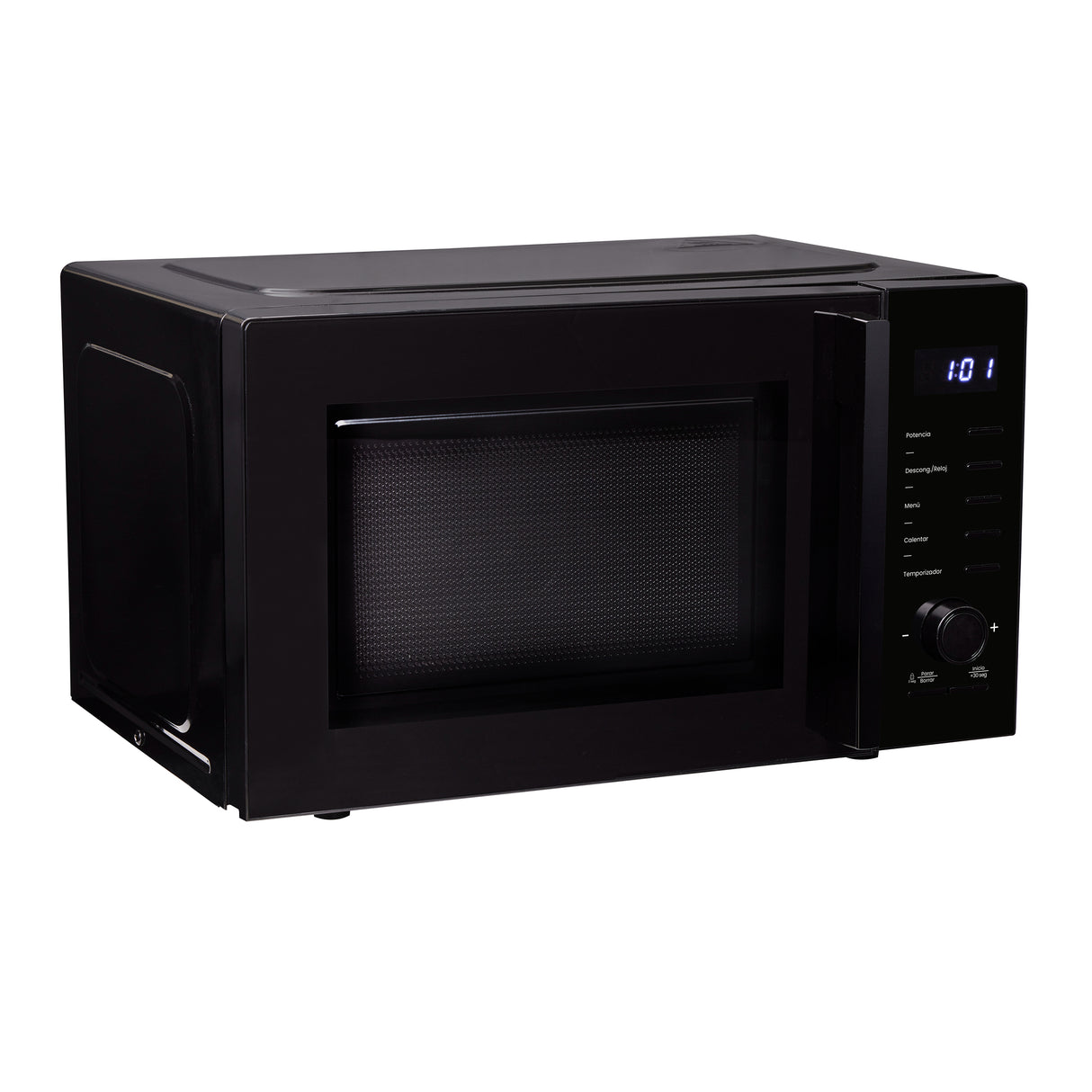 Horno Microondas Haceb de Perilla Negro 54x29cm de 25 Litros 120 Voltios con Ocho Funciones Preconfiguradas