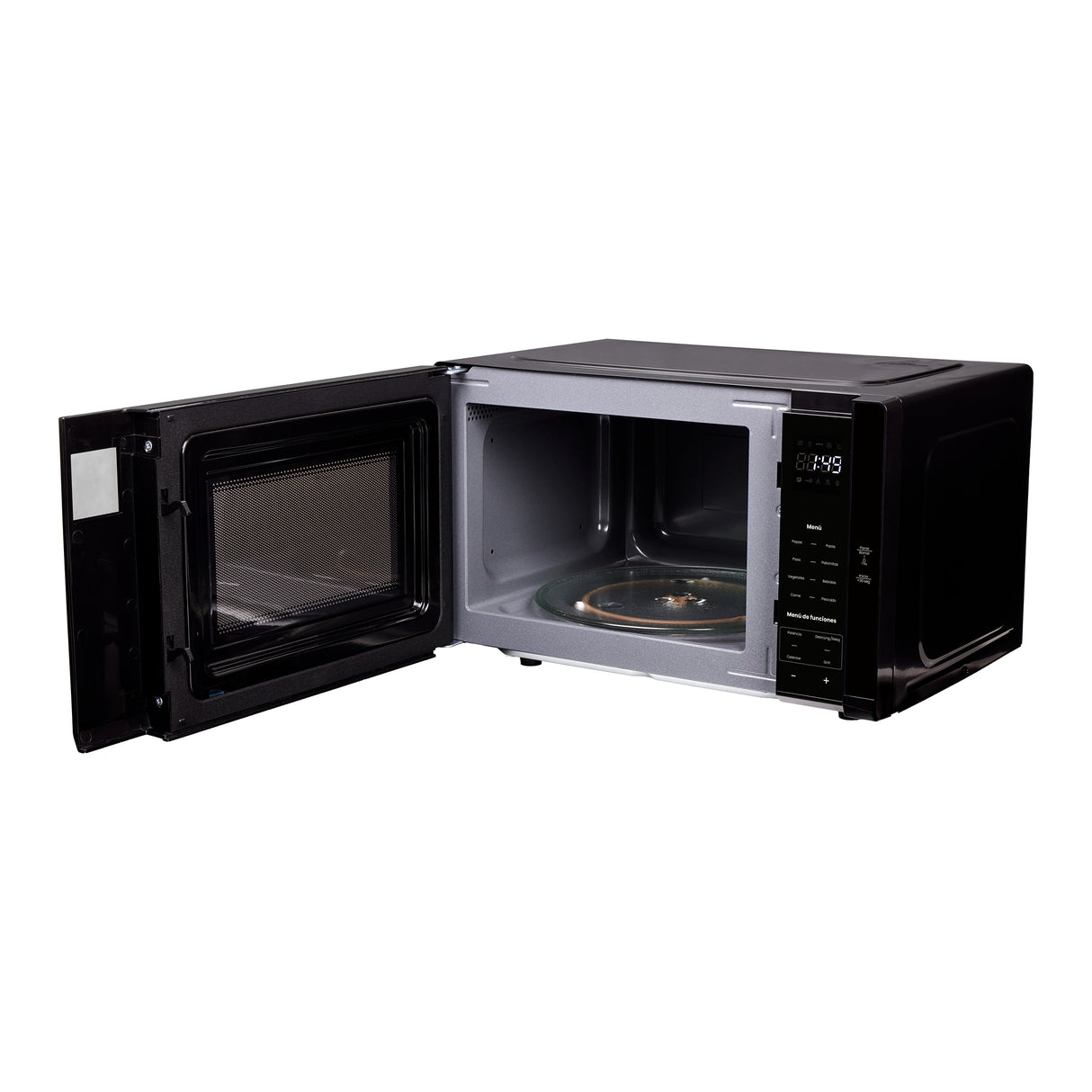 Horno Microondas Haceb Negro 48x29cm de 25 Litros 120 Voltios con Ocho Funciones Preconfiguradas y con Grill