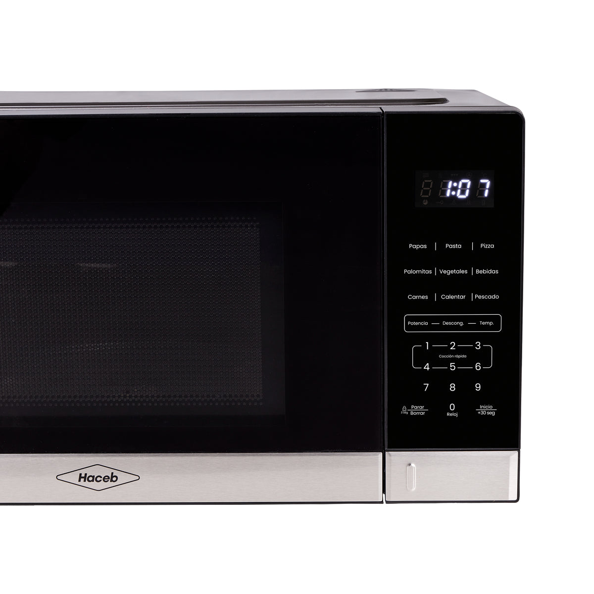 Horno Microondas Haceb Negro 52x30cm de 31 Litros 120 Voltios con 16 Funciones Preconfiguradas
