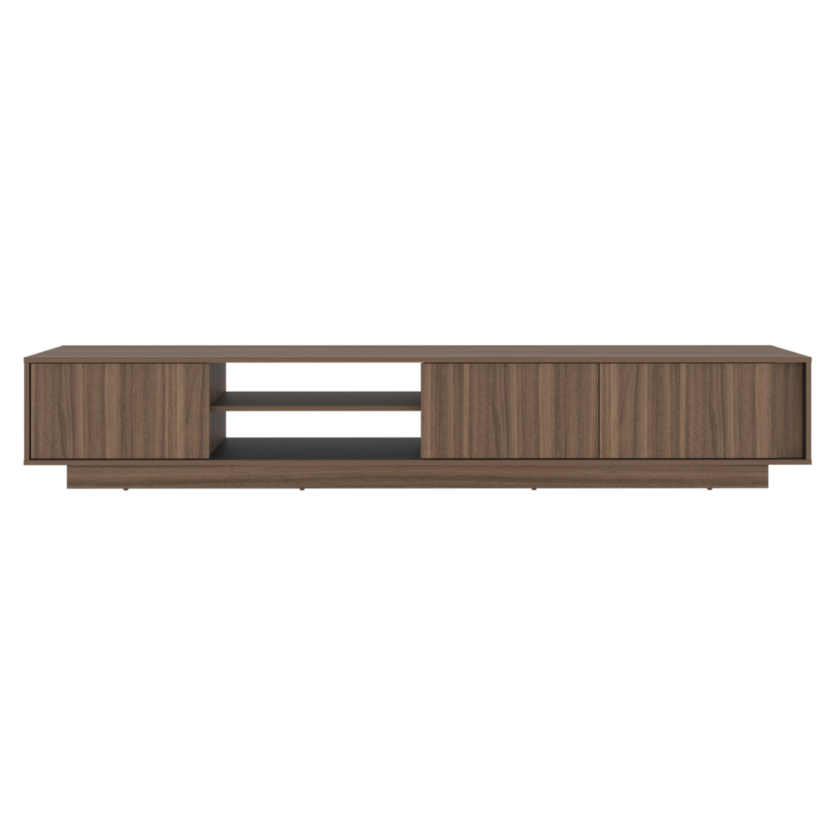 Rack de TV Maldivas Avellana y Wengue 230x40cm para TV Hasta 85" Pulgadas con Dos Compartimientos