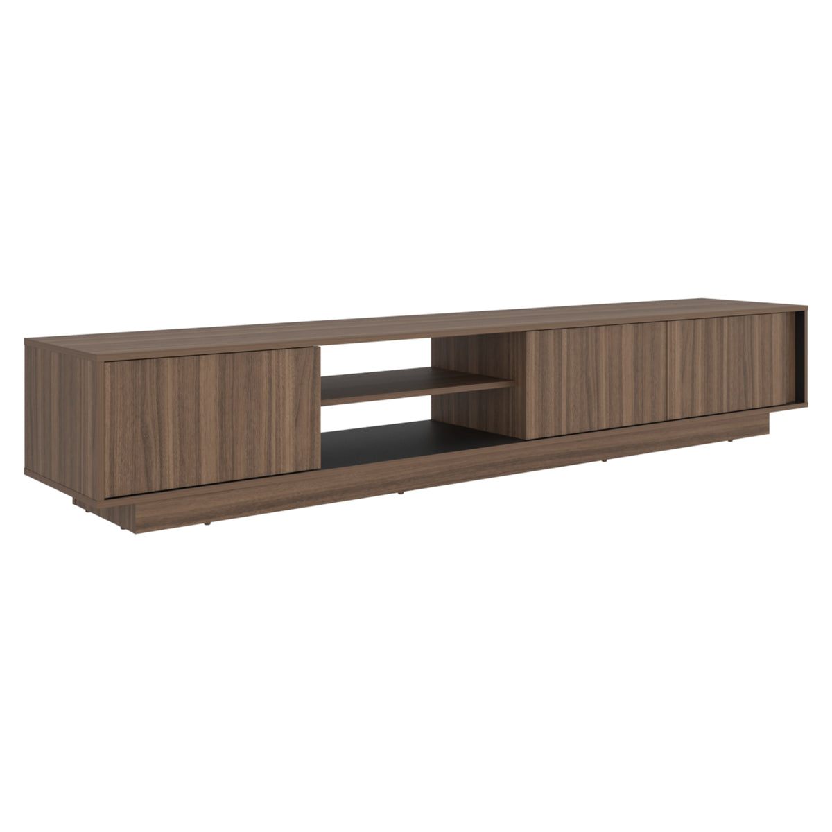 Rack de TV Maldivas Avellana y Wengue 230x40cm para TV Hasta 85" Pulgadas con Dos Compartimientos