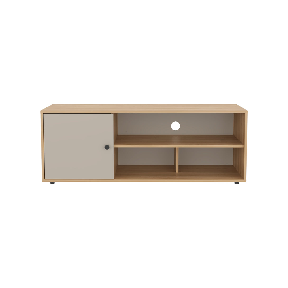 Rack de TV Noah Fresno Europeo y Capri 120x44cm para TV Hasta 50" Pulgadas con Tres Compartimientos y con Ranura para Cables