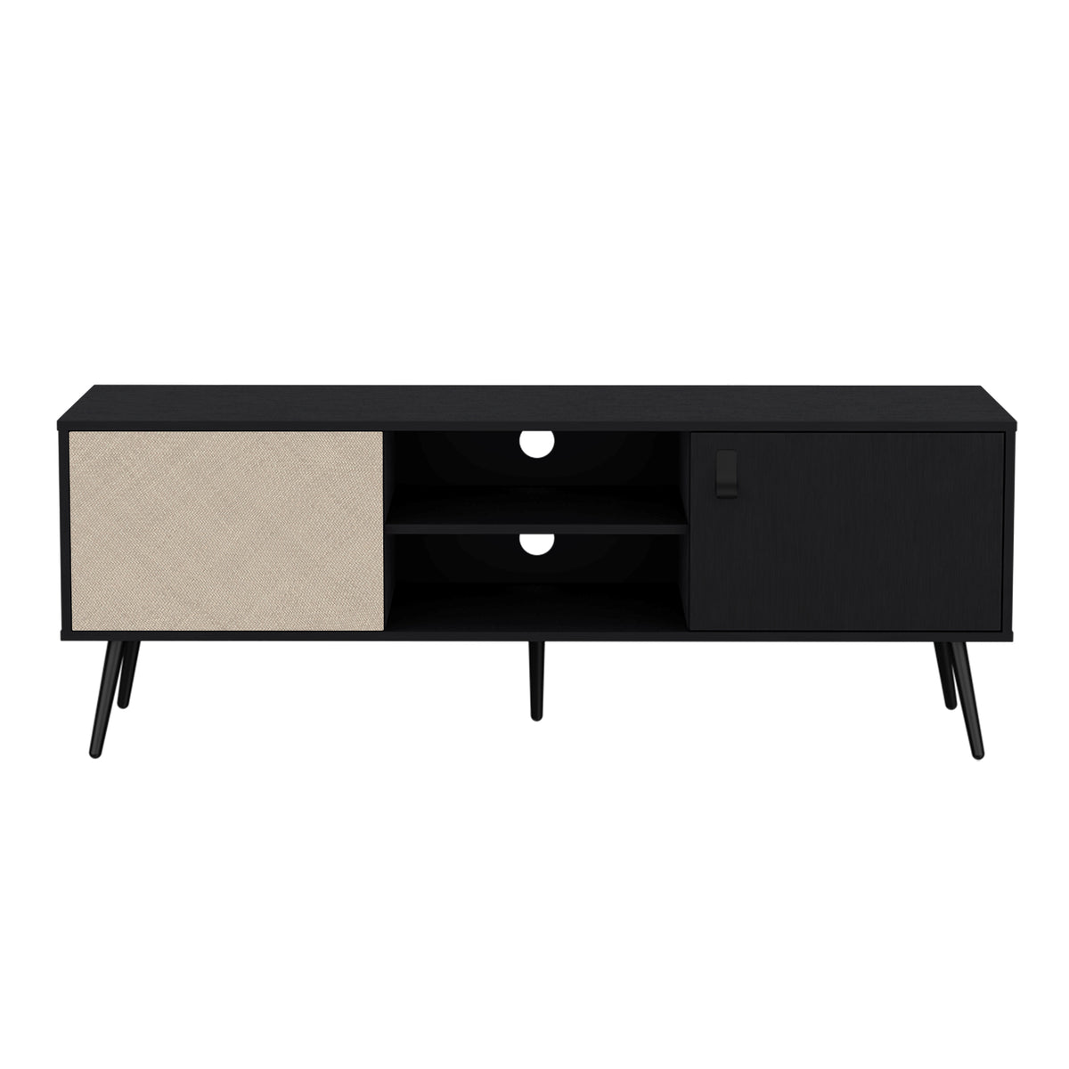 Rack de TV Funes Wengue 150x55cm para TV Hasta 65" Pulgadas con Dos Compartimientos y con Ranura para Cables