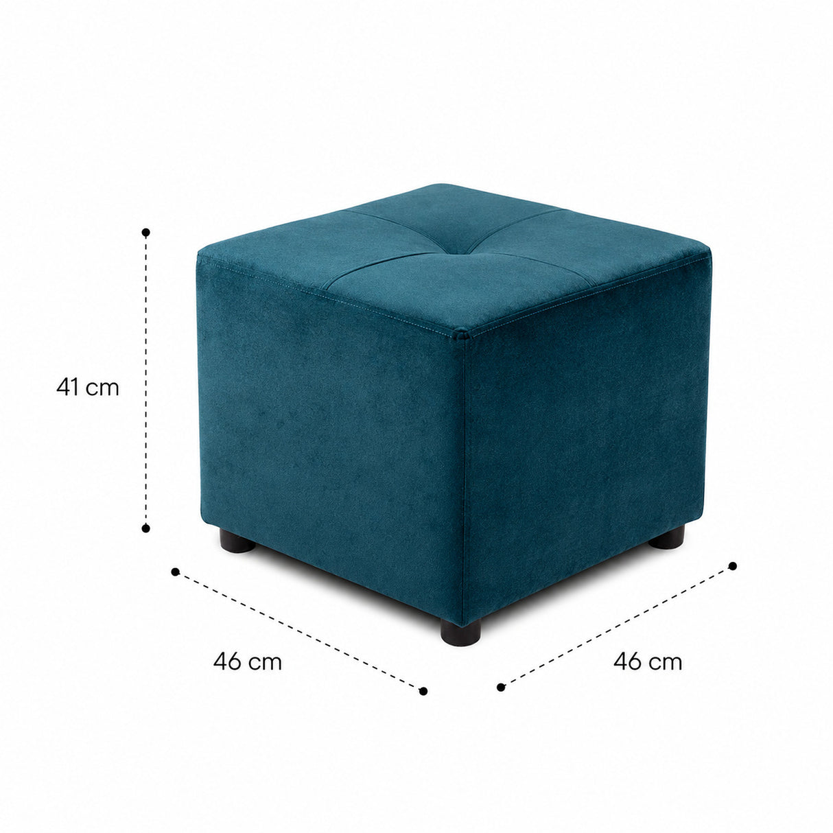 Puff Valencia Petróleo 46x41cm de Un Puesto Antifluido sin Apoya Brazos