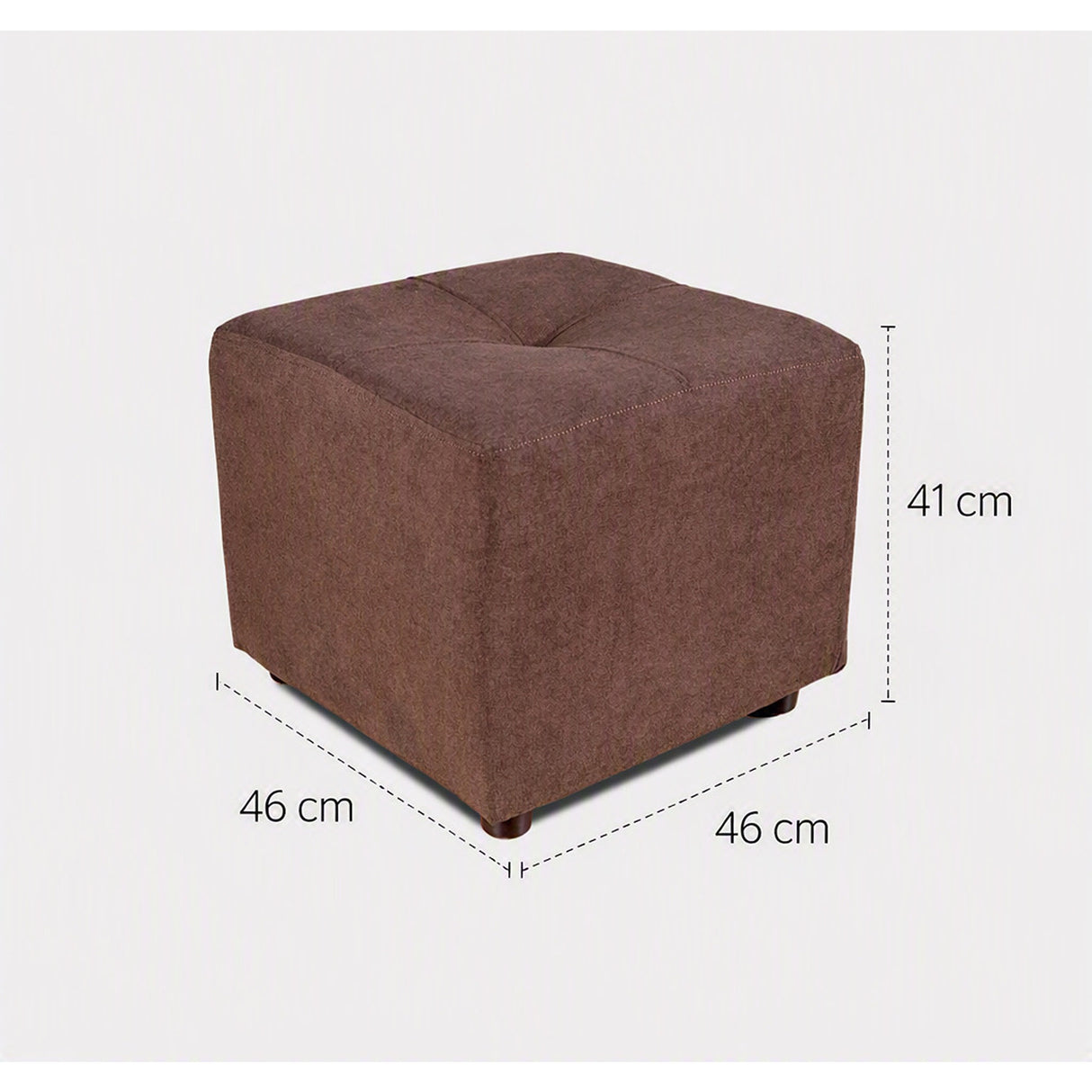 Puff Valencia Chocolate 46x41cm de Un Puesto Antifluido sin Apoya Brazos