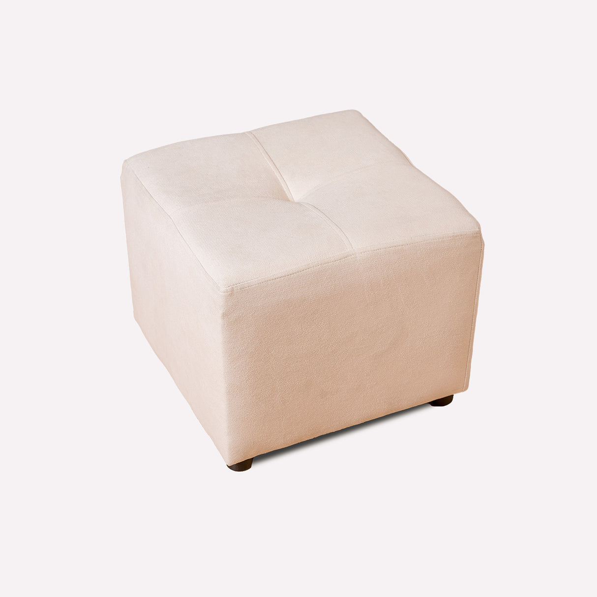 Puff Valencia Marfil 46x41cm de Un Puesto Antifluido sin Apoya Brazos