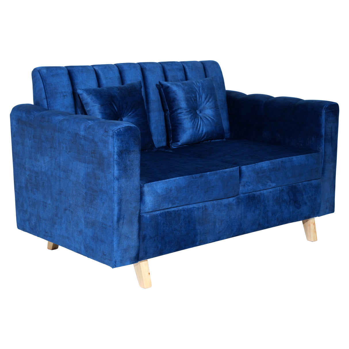 Sofá Sevilla Azul 80x80cm de Dos Puestos Antifluido con Apoya Brazos