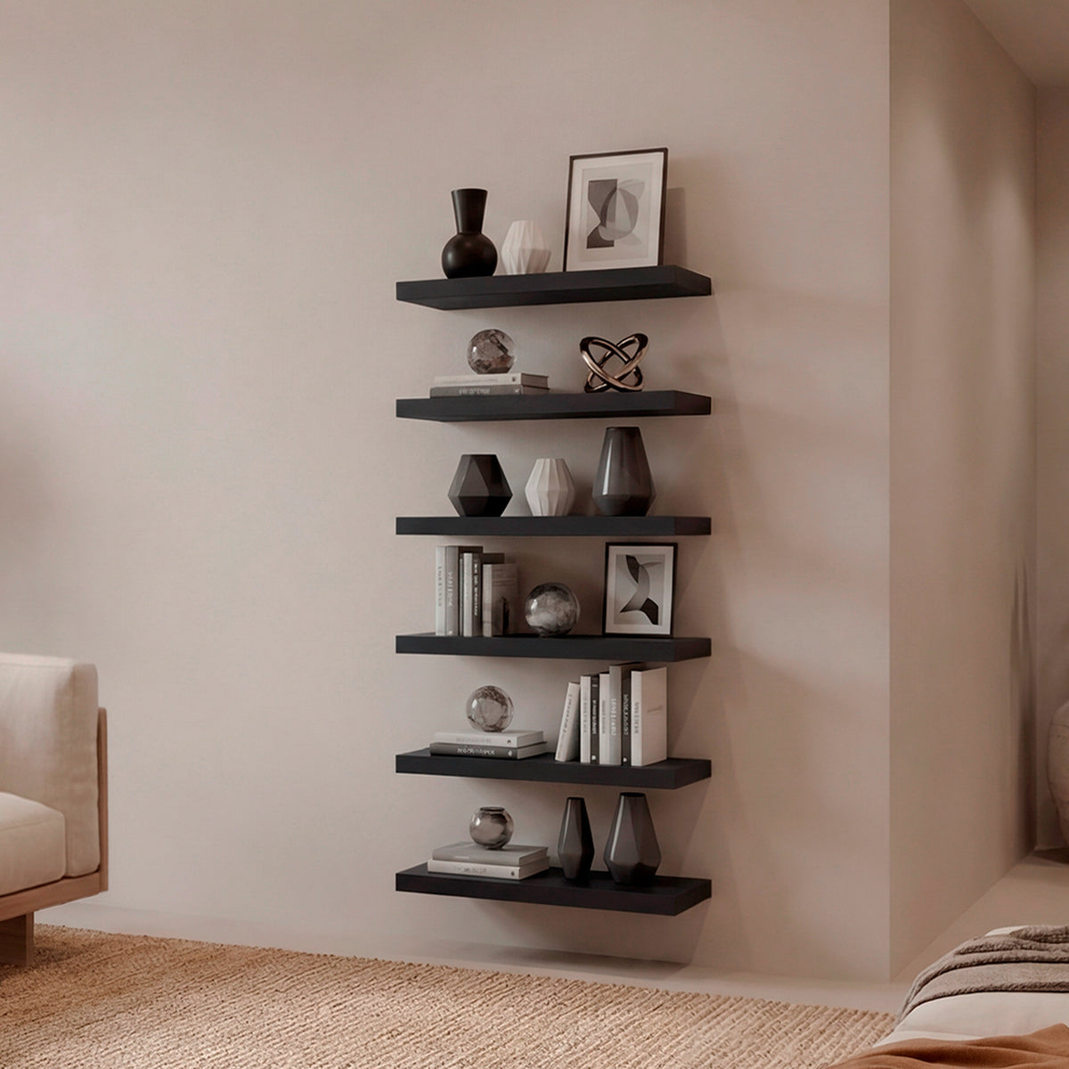 Set de 2 Repisas Shelf Wengue 60x3.8cm Rectangulares