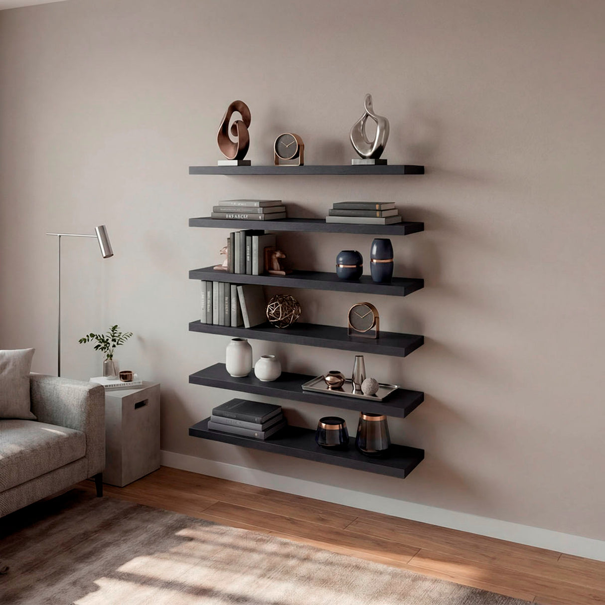 Set de 2 Repisas Shelf Wengue 106.7x3.8cm Rectangulares
