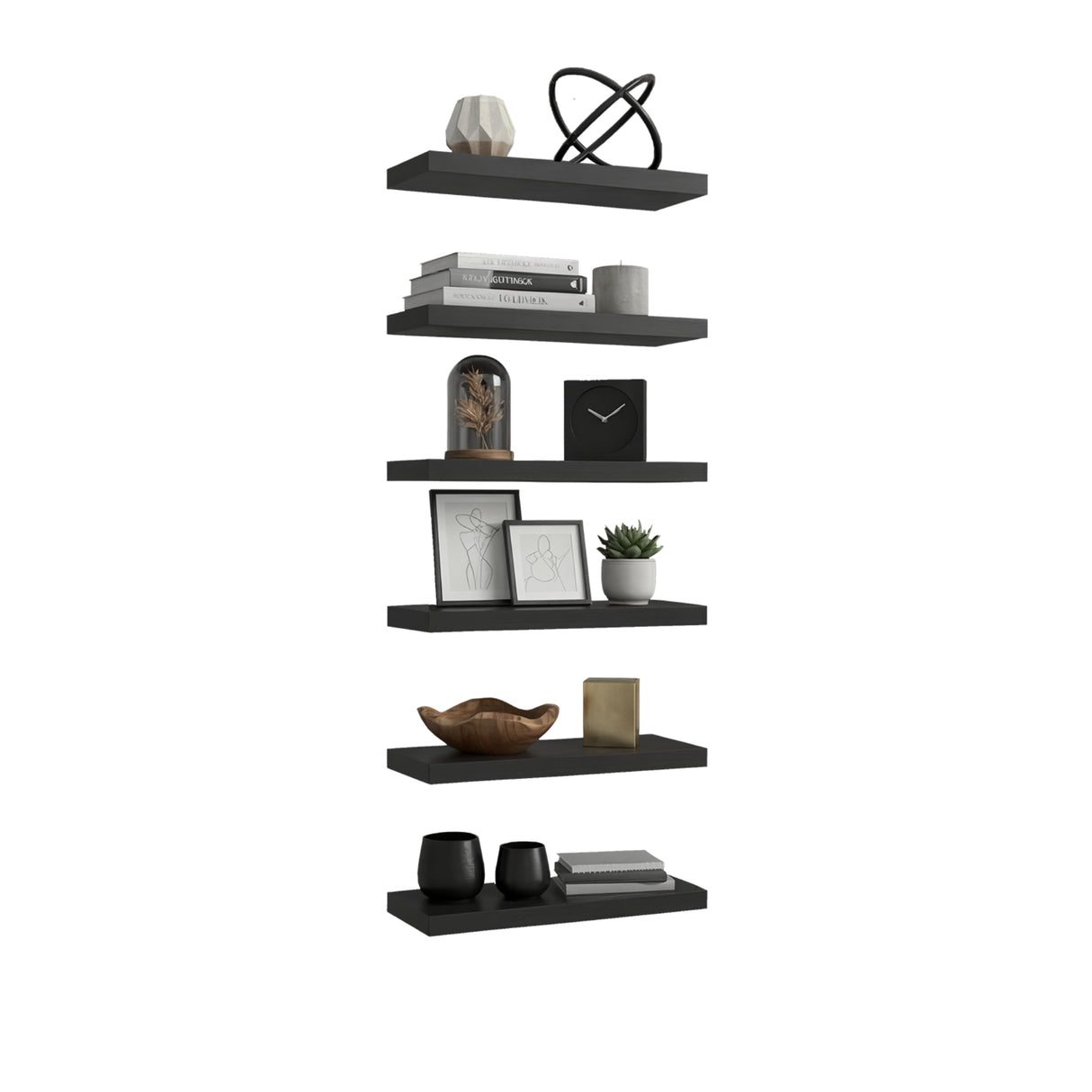 Set de 2 Repisas Shelf Wengue 60.9x3.8cm Rectangulares
