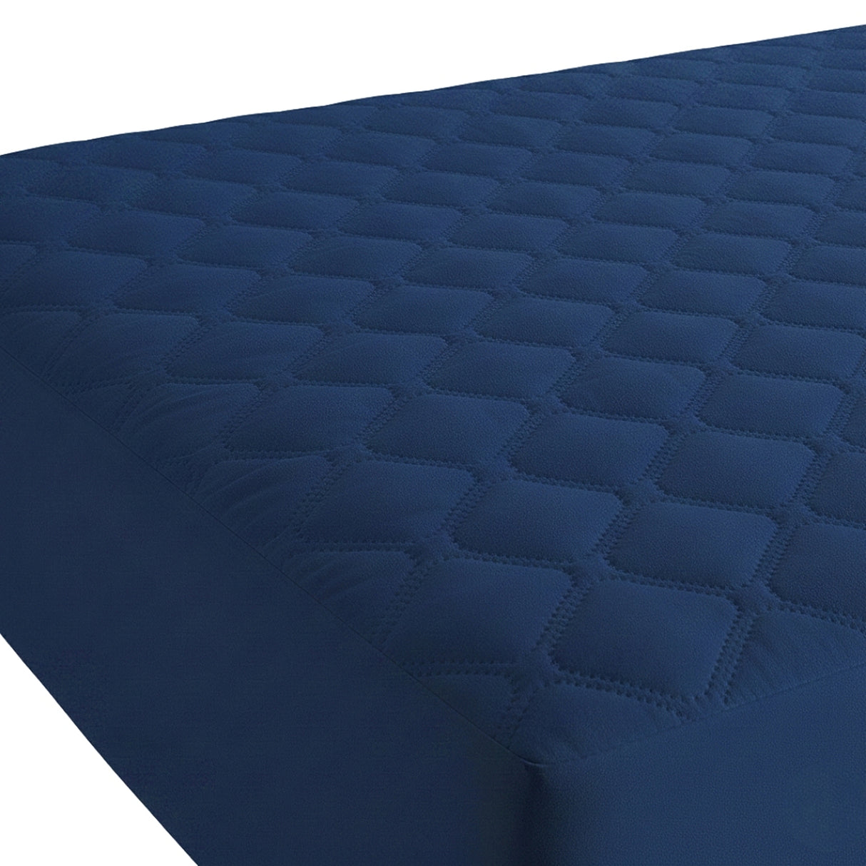 Protector de Colchón Transpirable Azul Oscuro para Colchón Semidoble 120 X 190 Cm Acolchado 300 Hilos