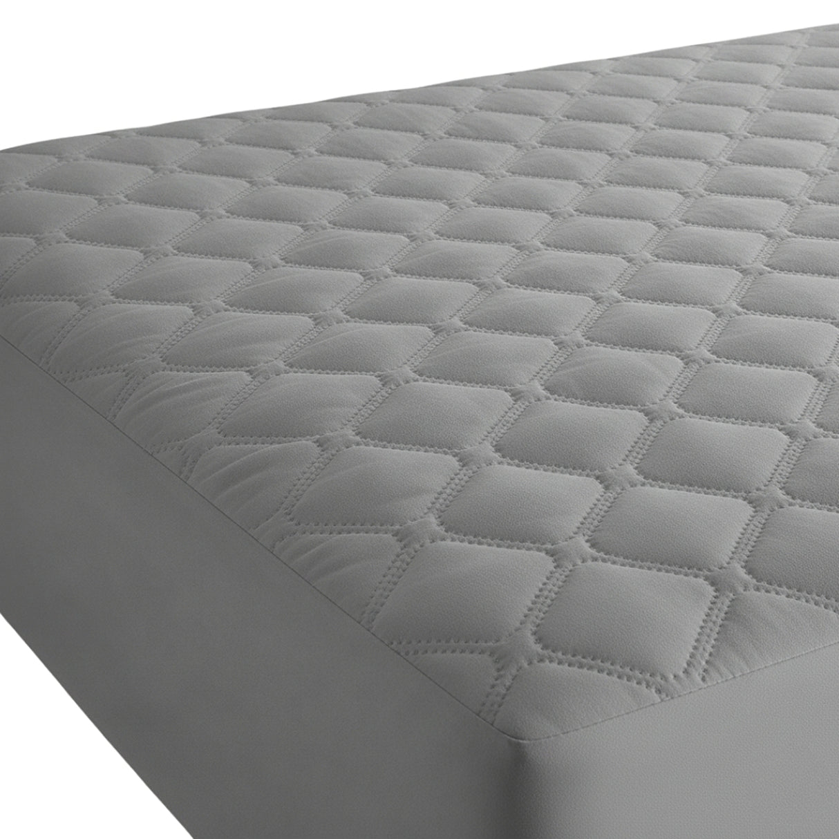 Protector de Colchón Transpirable Gris para Colchón Queen 160 X 190 Cm Acolchado 300 Hilos
