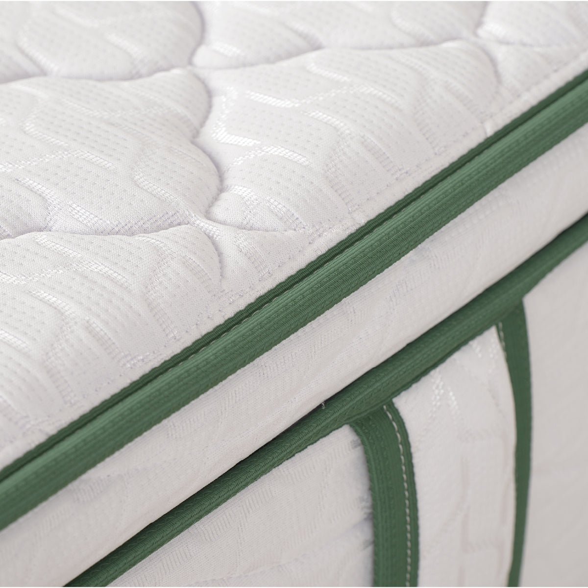 Colchón Atletico Nacional Basic Blanco y Verde Semidoble 120 X 190 Cm Hipoalergénico con Pillow Sencillo y Firmeza Adaptable