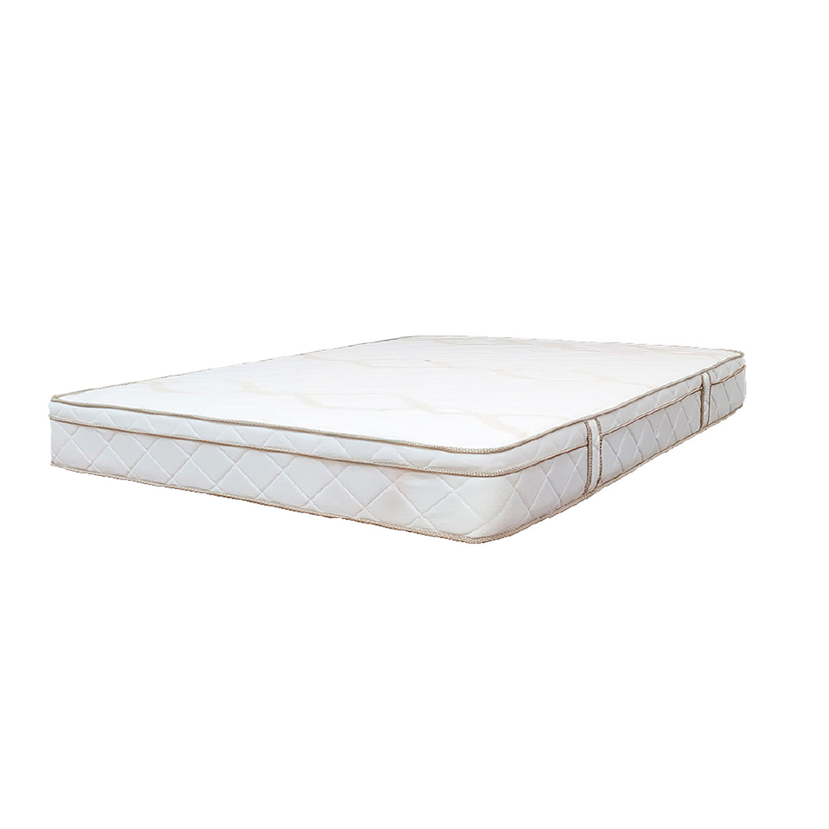 Colchón Prana Blanco y Beige Doble 140 X 190 Cm Medio Suave Hipoalergénico
