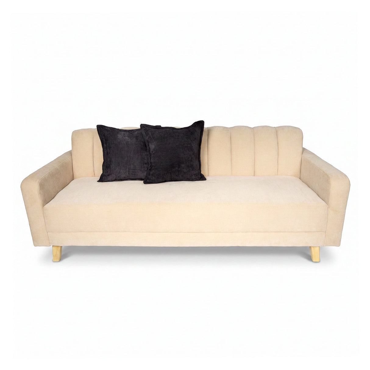 Sofá Cama Salamanca Beige 108x92cm de Tres Puestos Reclinable Antifluido con Apoya brazos