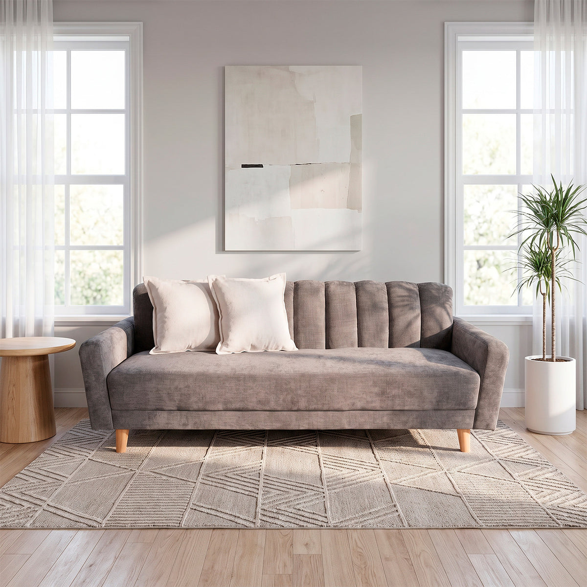 Sofá Cama Salamanca Gris Oscuro 108x92cm de Tres Puestos Reclinable Antifluido con Apoya brazos
