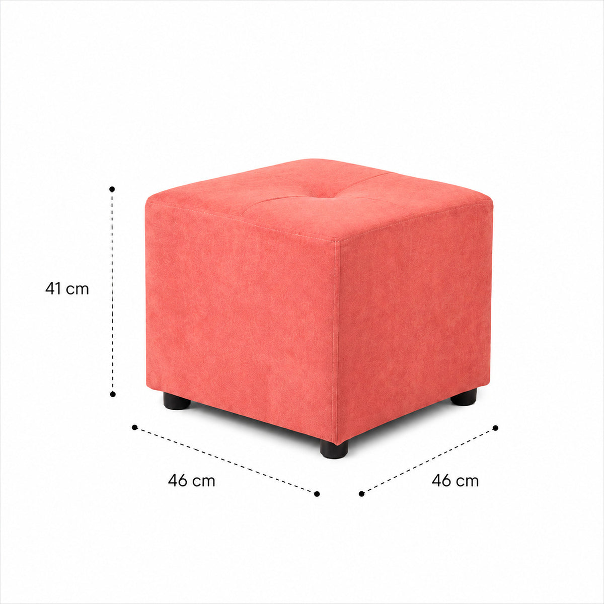 Puff Valencia Guayaba 46x41cm de Un Puesto Antifluido sin Apoya brazos