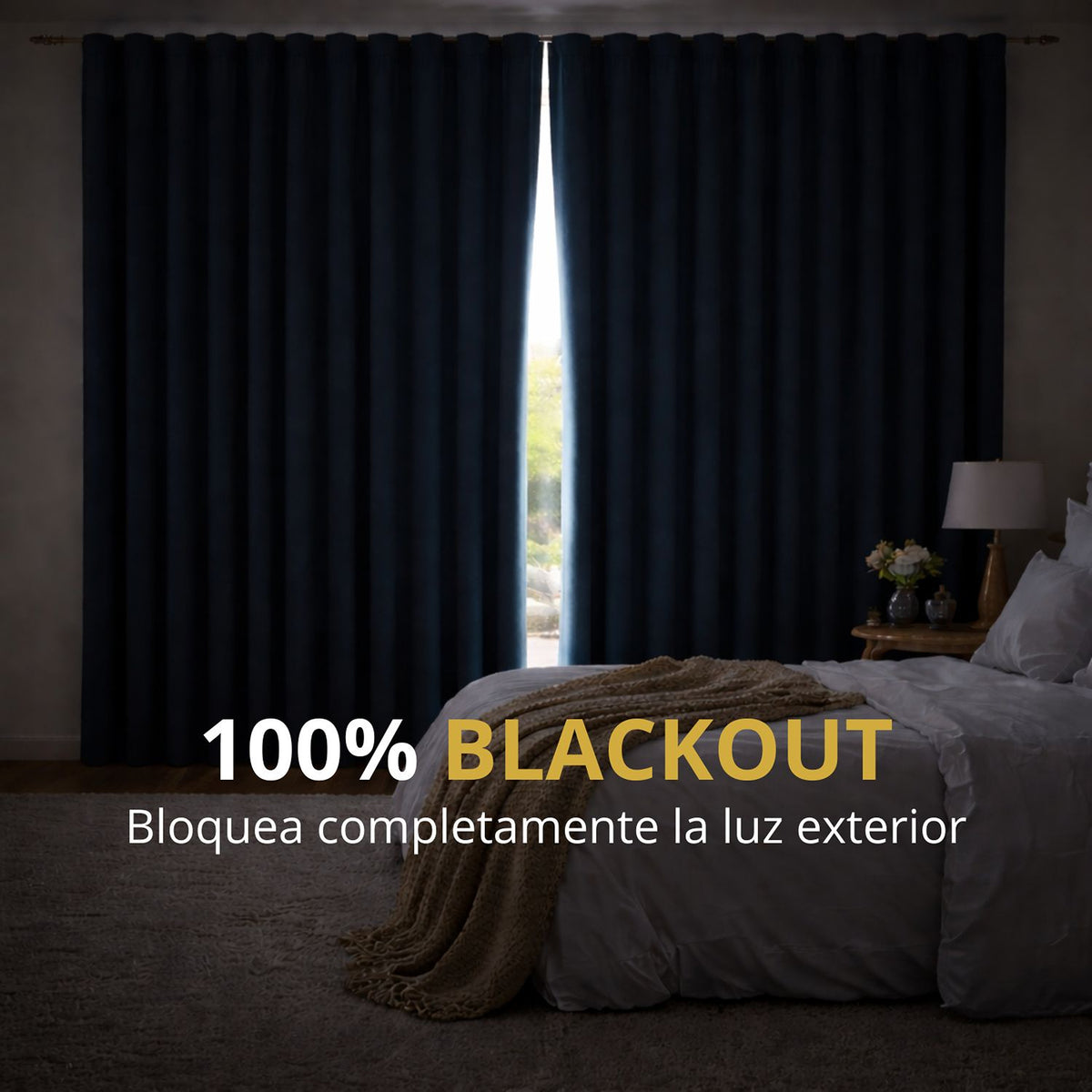 Cortina Blackout Jacquard Beige 300x230cm Fondo Entero
