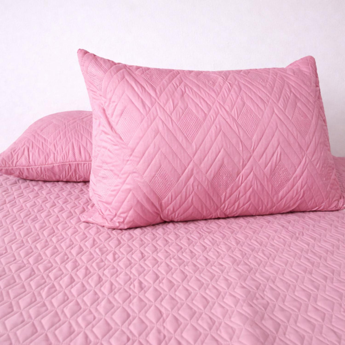 Set x 2 Protectores de Almohada Acolchado Rosado 65x45cm