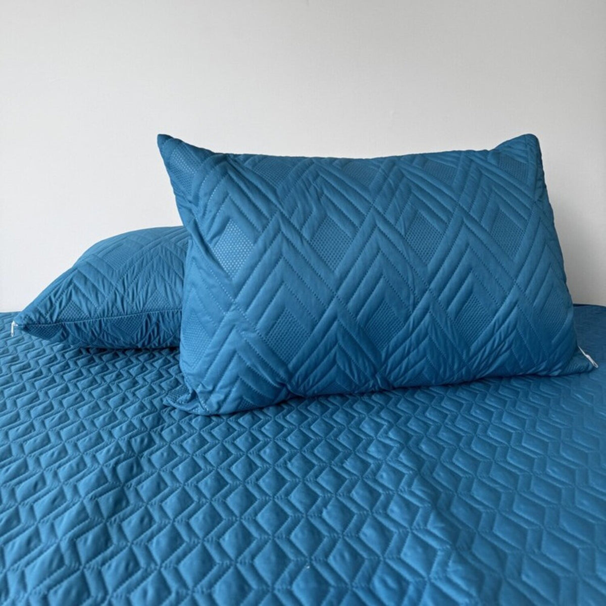 Set x 2 Protectores de Almohada Acolchado Turquesa 65x45cm