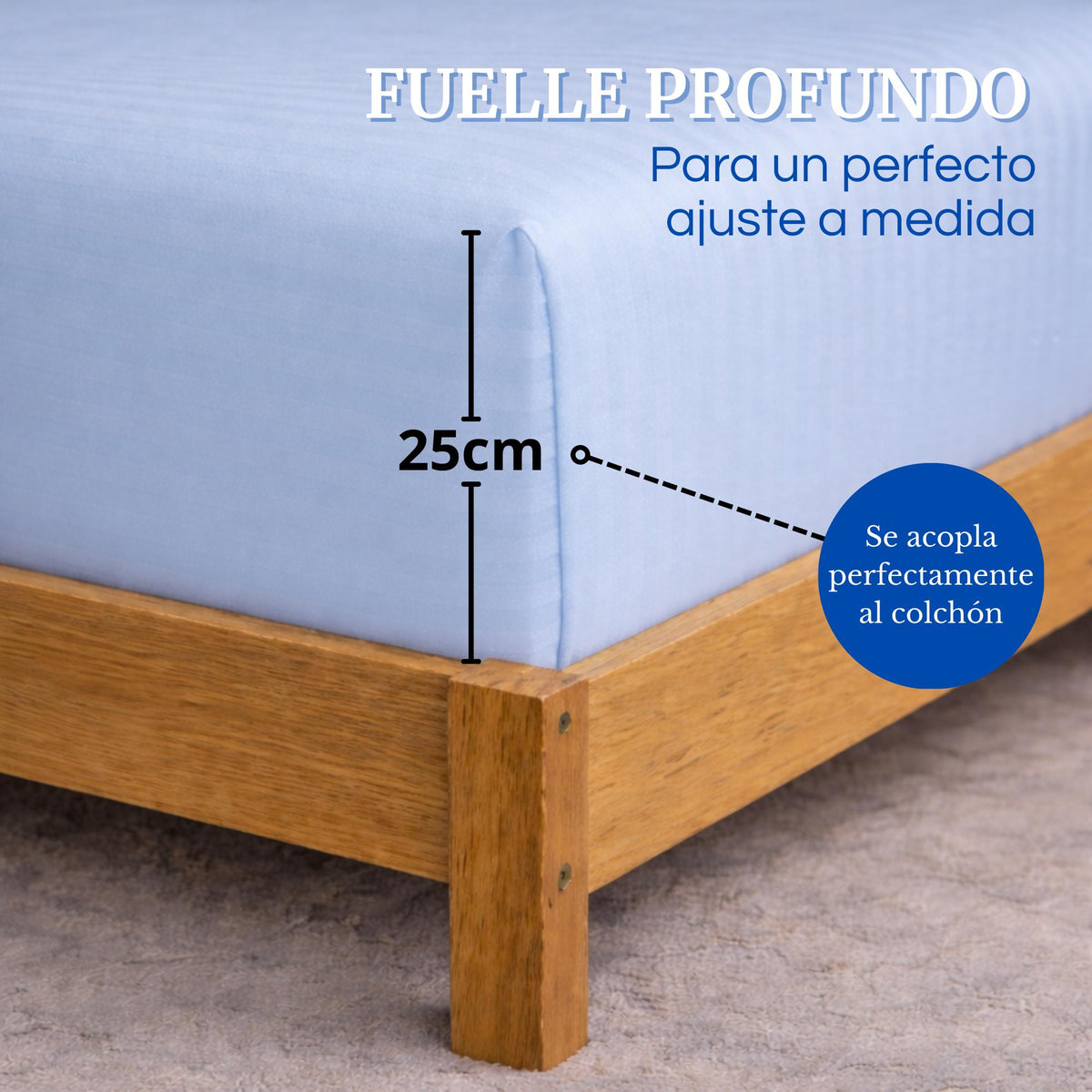 Juego de Sábanas Azul Celeste para Colchón Sencillo 100 X 190 Cm Fondo Entero Con Elastico para la Sábana