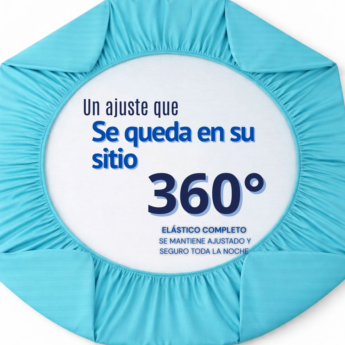 Juego de Sábanas Turquesa para Colchón Semidoble 120 X 190 Cm Fondo Entero Con Elastico para la Sábana