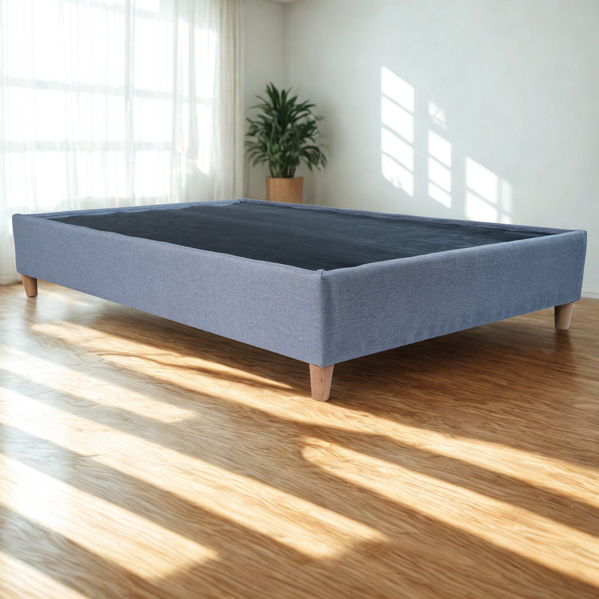 Base Cama Toledo Plata 144x34cm para Colchón Doble 140 X 190 Cm sin Colchón y con Patas