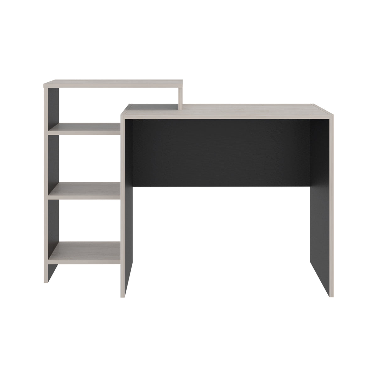 Escritorio Stella Plus Tivoli y Wengue 125.7x89.4cm con Organizador de Libros sin Cajones