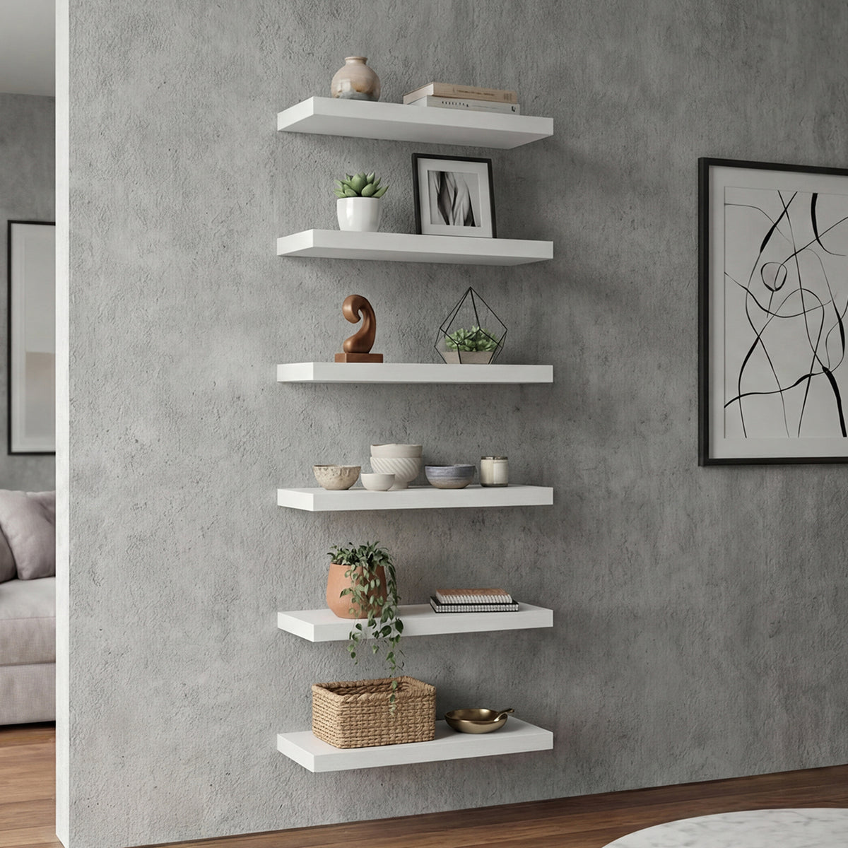 Set de 2 Repisas Shelf Blanco 60.9x3.8cm Rectangulares