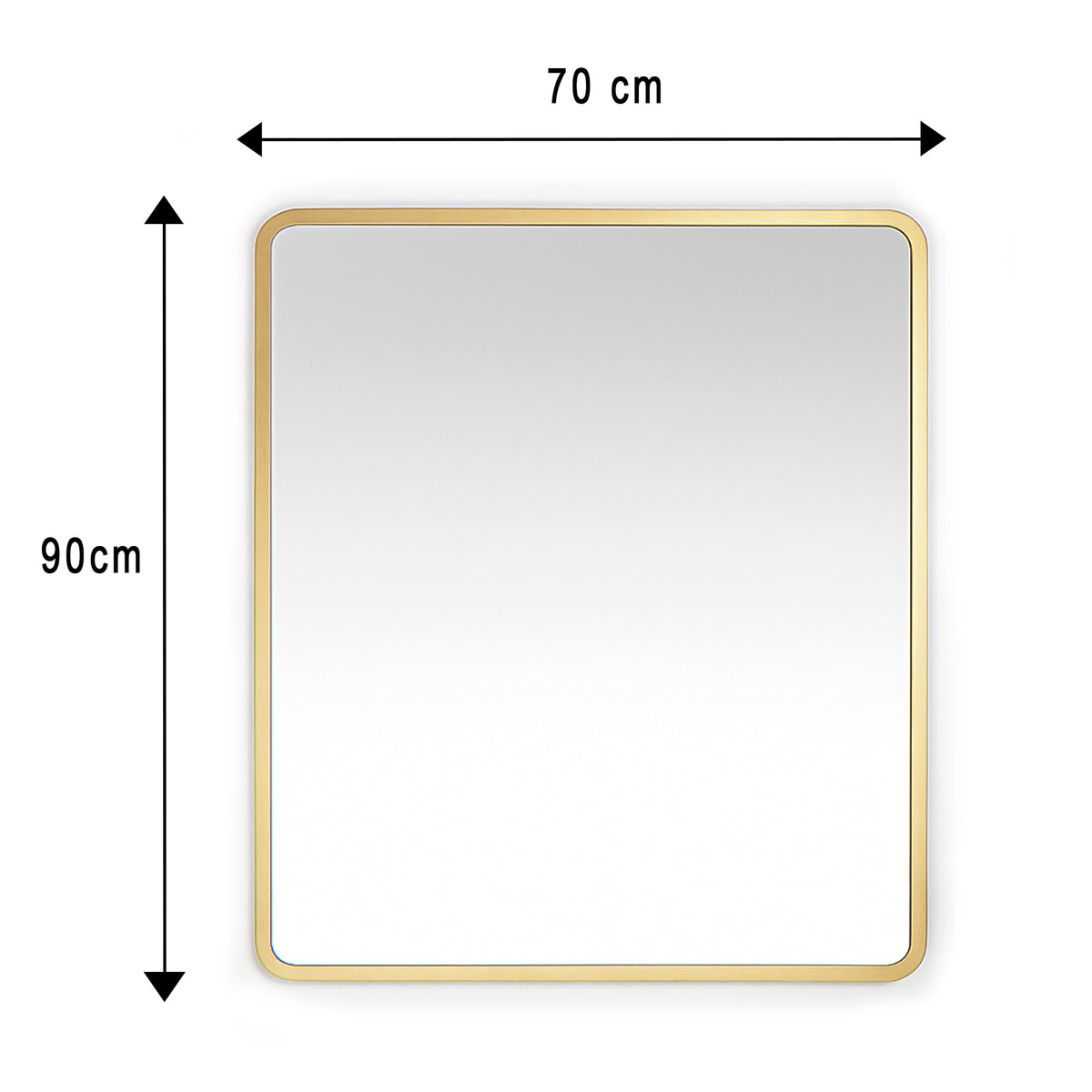 Espejo de Pared Lisboa Dorado 70x90cm Rectangular con Marco en Madera