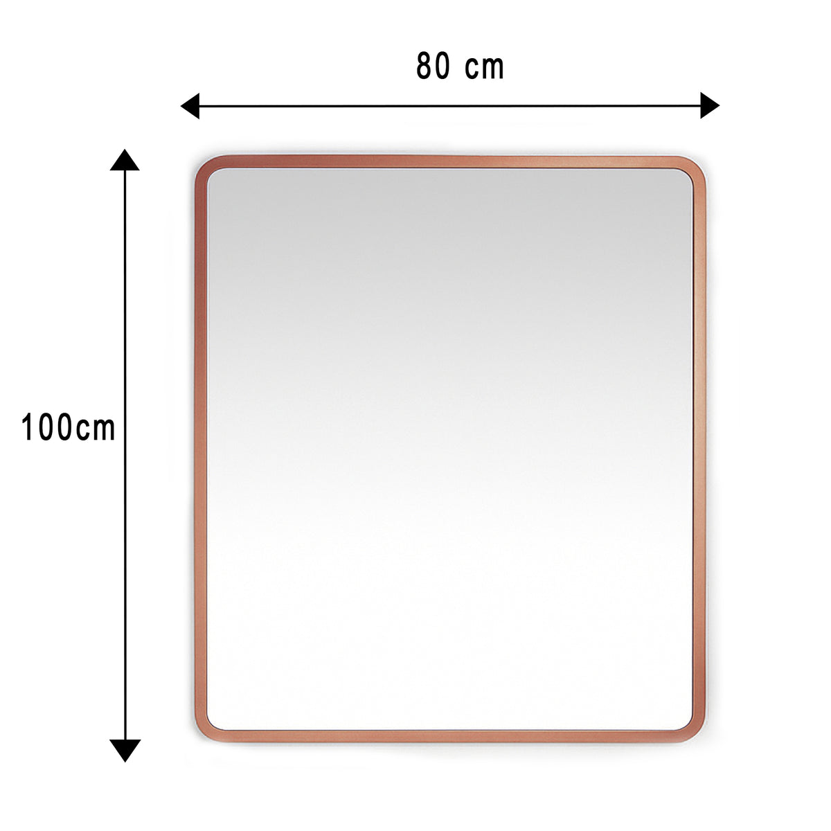 Espejo de Pared Lisboa Oro Rosa 80x100cm Rectangular con Marco en Madera