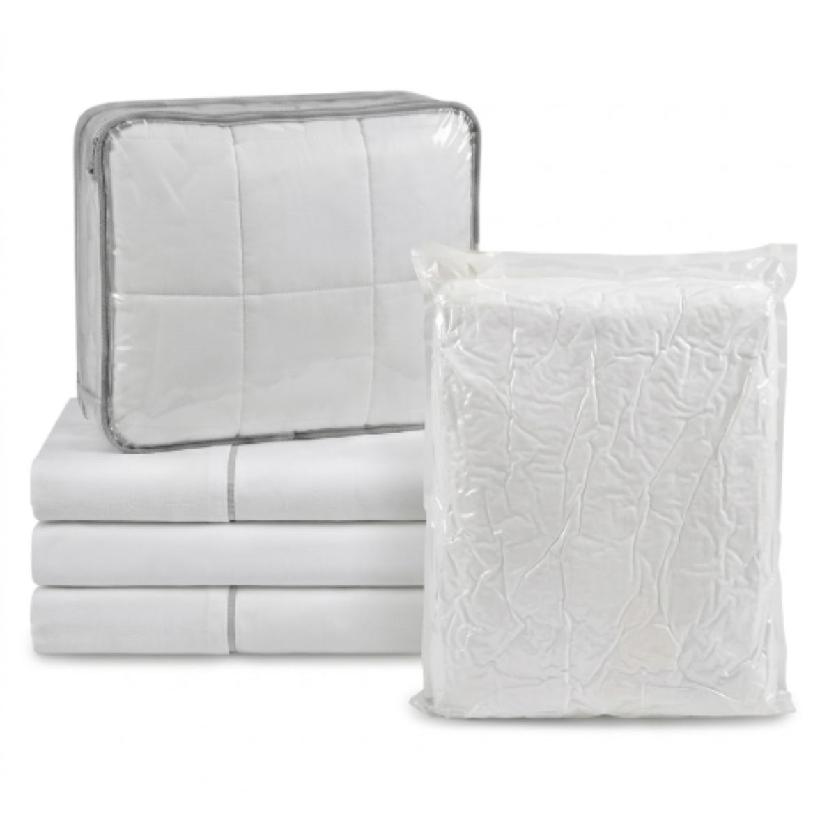 Combo Sábana y Protector de Colchón Blanco 140x190cm para Colchón Doble 140 X 190 Cm 200 Hilos Antifluido Fondo Entero