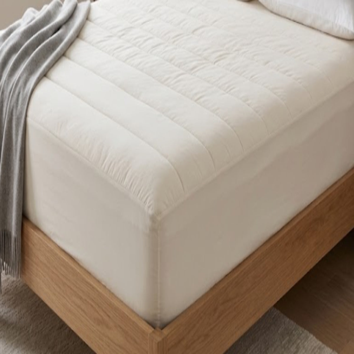 Protector de Colchón Eco Mare Blanco 100x190cm Impermeable 200 Hilos para Colchón Sencillo 100 X 190 Cm