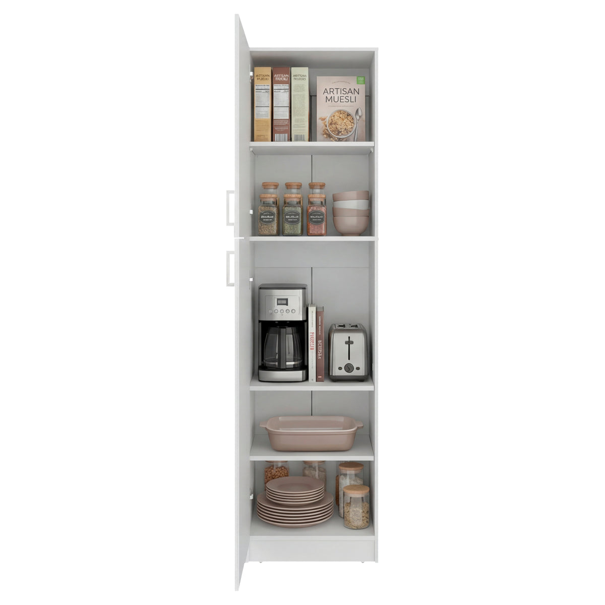 Alacena Innes Blanco 46.6x179cm con Cuatro Puertas