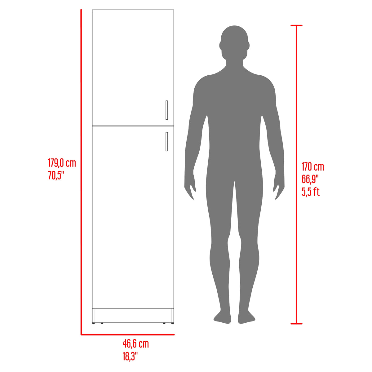 Alacena Innes Blanco 46.6x179cm con Cuatro Puertas