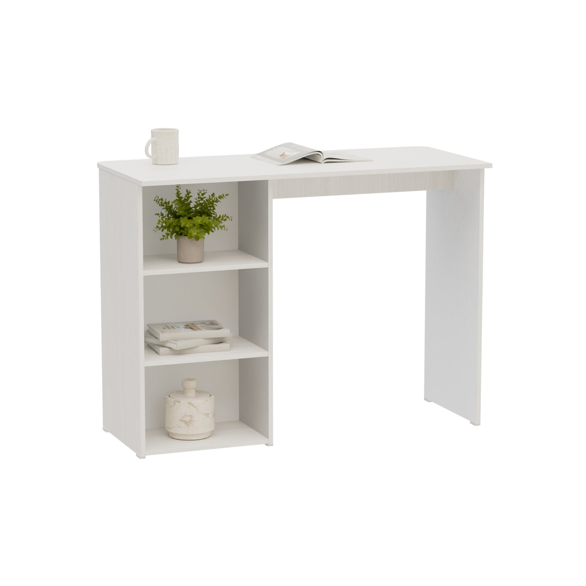 Barra de Cocina Natura Gris Hielo 120x91cm con Dos Entrepaños y Tres Compartimientos