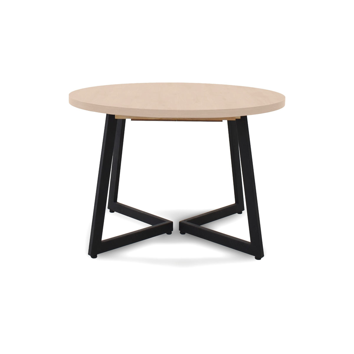 Mesa de Comedor Emet Oasis y Metálico Negro 105x71cm Circular Extensible de Seis Puestos sin Sillas