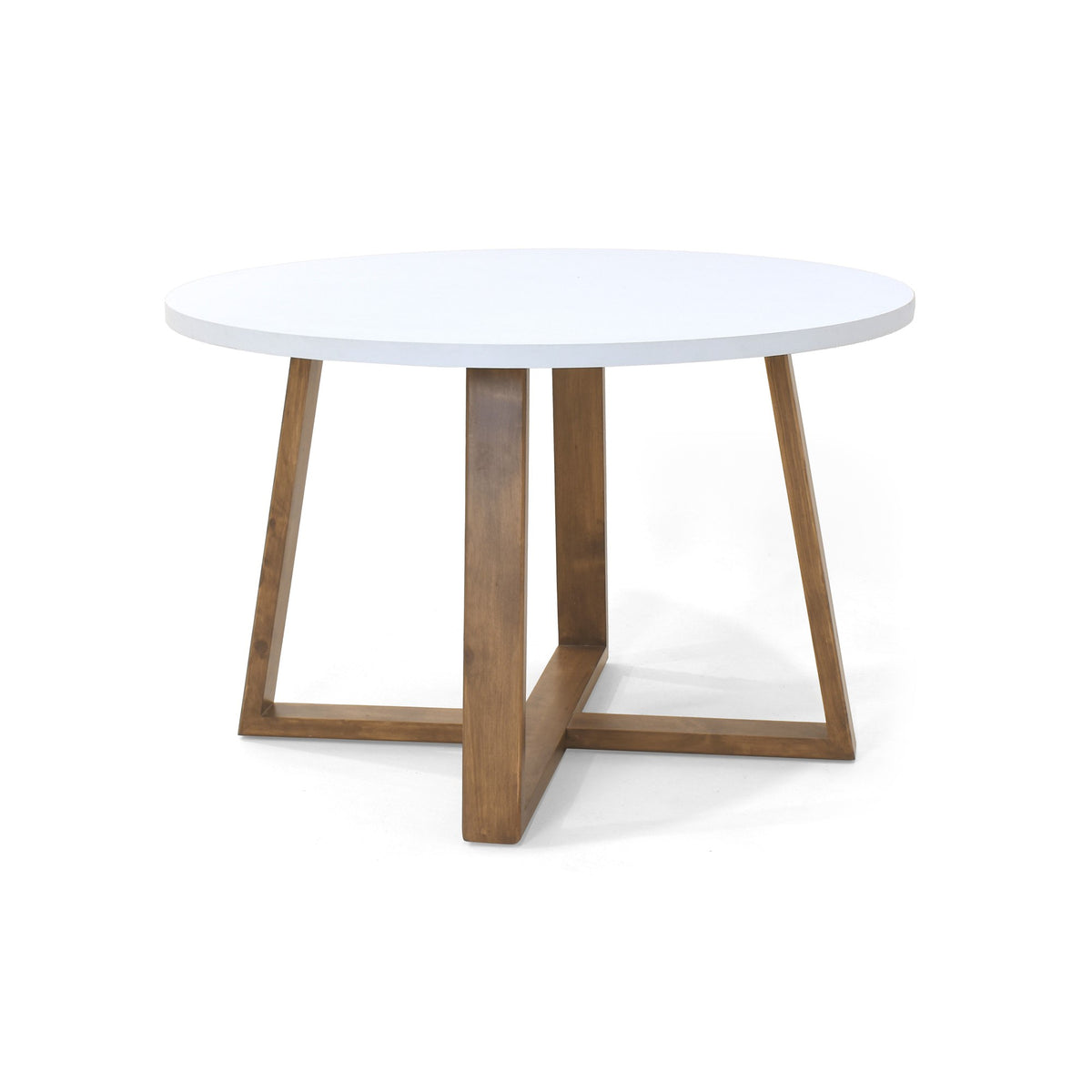 Juego de comedor Maine Blanco y Beige 120x77cm Circular de Cuatro Puestos con Cuatro Sillas