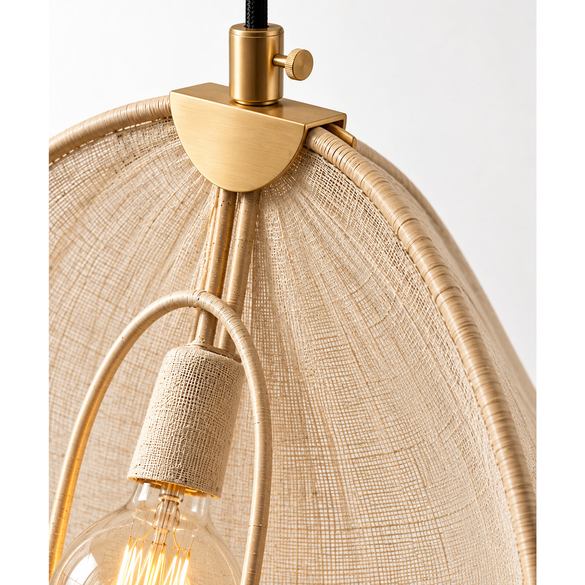 Lámpara de Techo Voile Blanco Crema 30x43cm de una Luz Ajustable de Luz Cálida con Bombillo LED