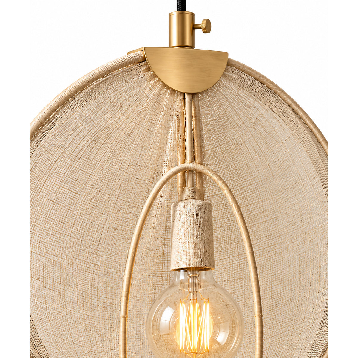 Lámpara de Techo Voile Blanco Crema 30x43cm de una Luz Ajustable de Luz Cálida con Bombillo LED