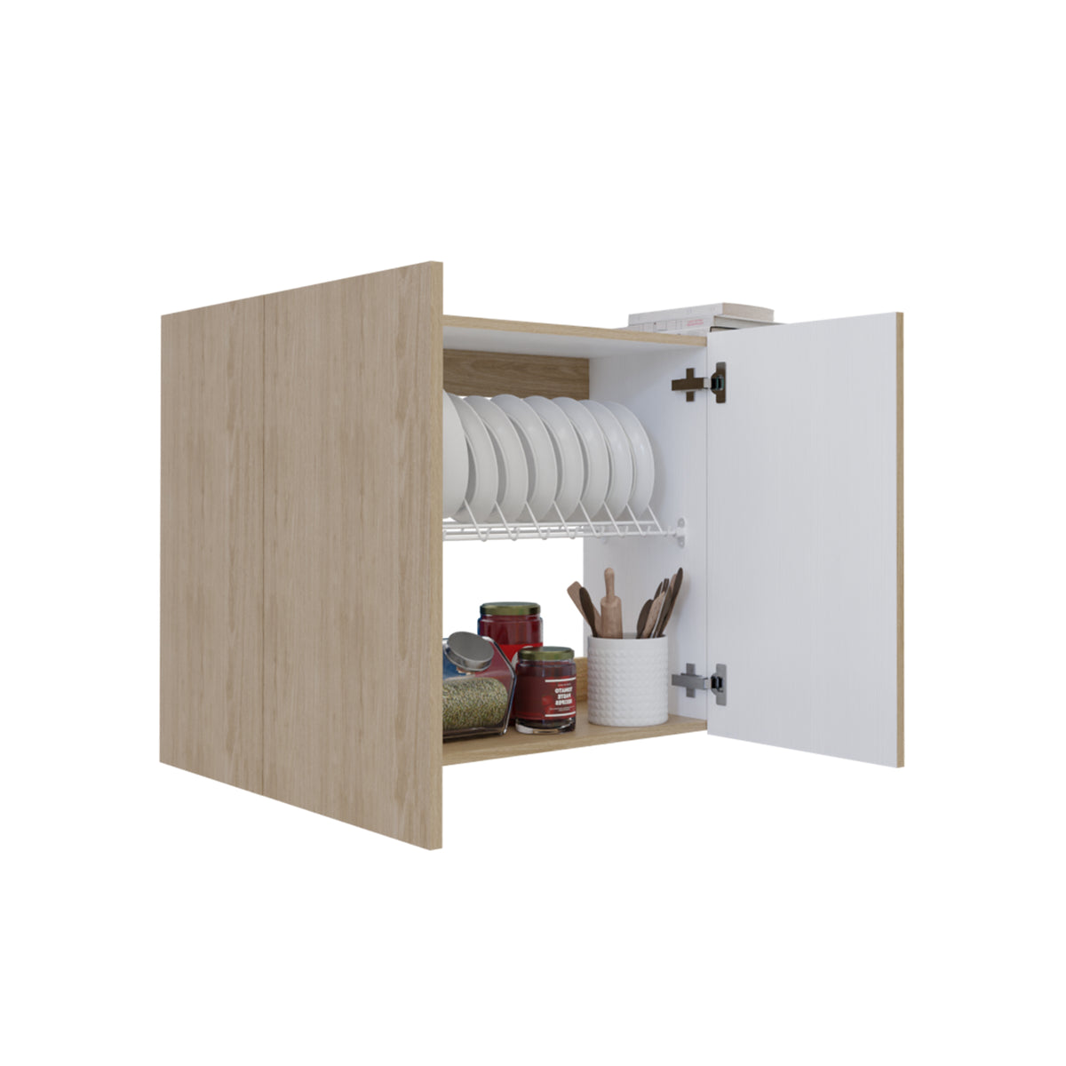 Mueble Superior de Cocina Natura Rovere 100x60cm con Dos Puertas y con Locero